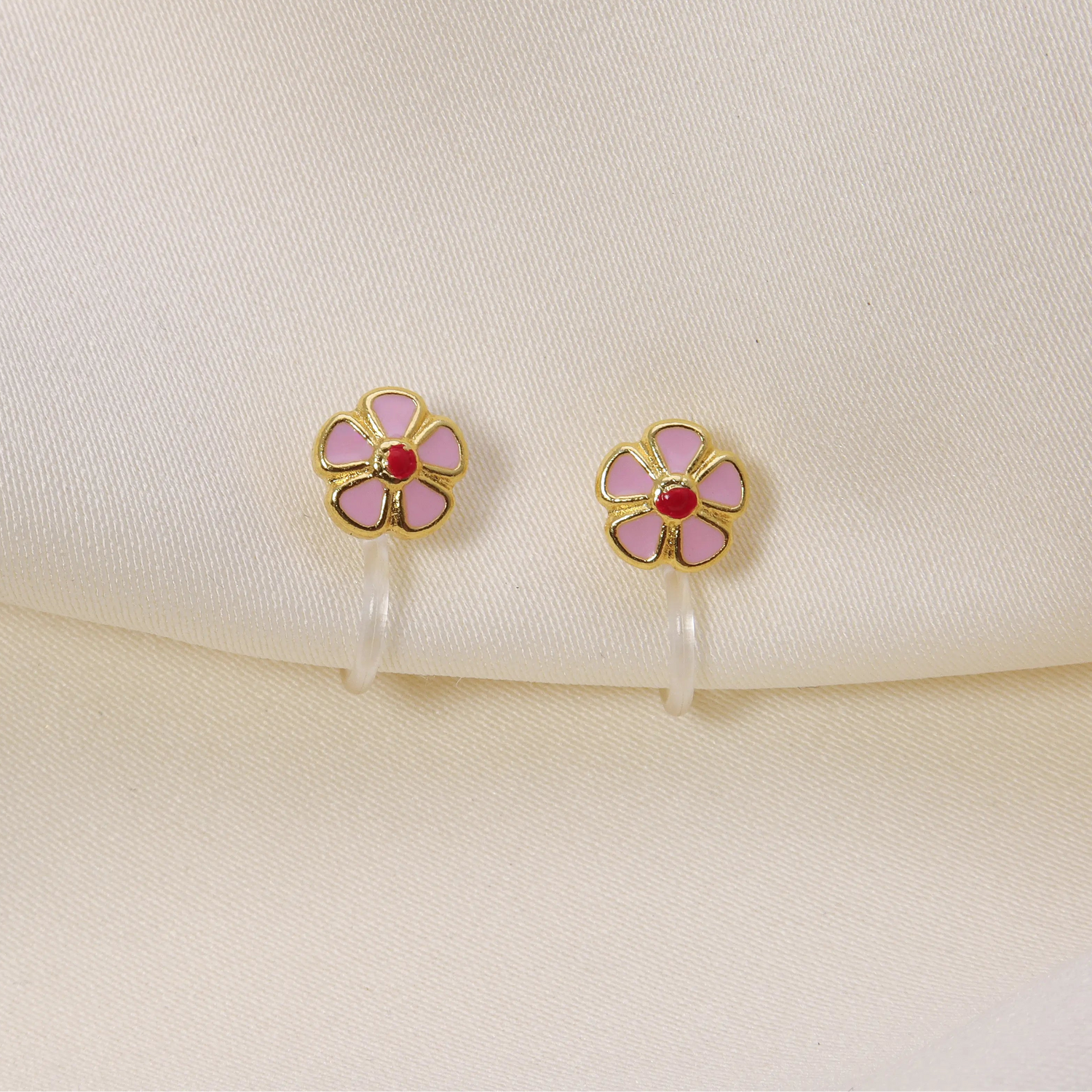 Blümchen Ohrclips Gold