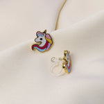 Einhorn Kinder Ohrclips in Gold von CLYPS Kids – Ohrringe ohne Ohrlöcher
