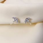 Detailansicht der Elizabeth Crown Ohrclips in Silber